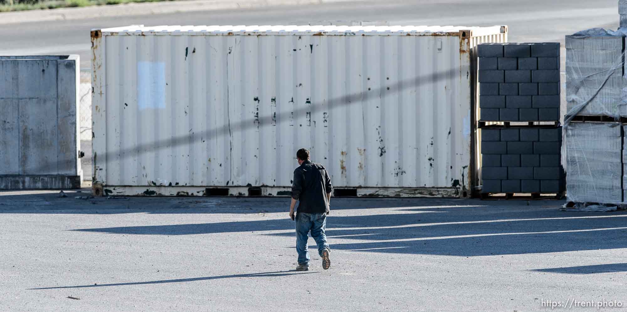 Trent Nelson  |  The Salt Lake Tribune
A worker from Phaze Concrete leaves the construction site of the new Rawlins High School in Rawlins, Wyoming, Tuesday June 30, 2015.