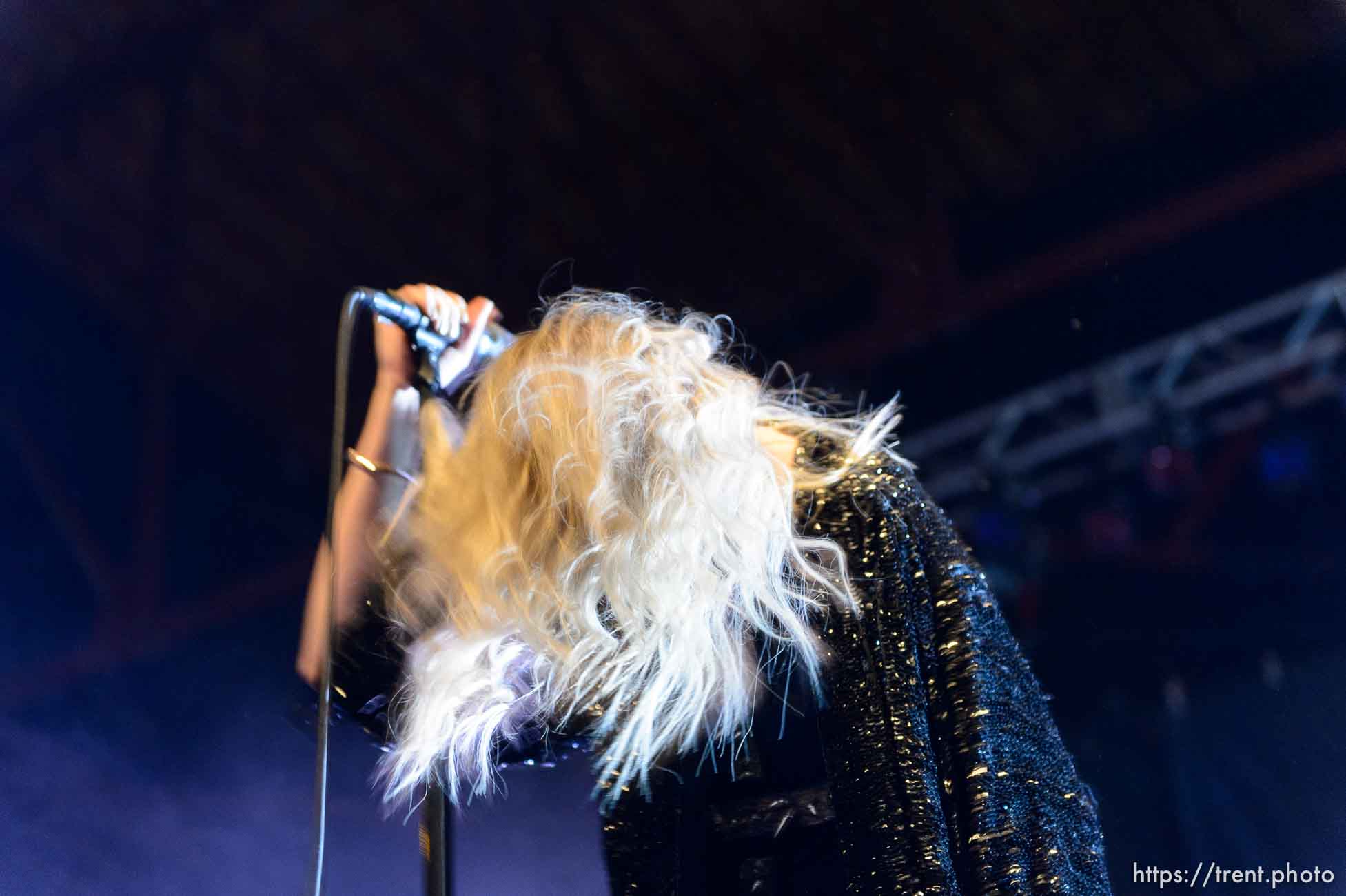 Trent Nelson  |  The Salt Lake Tribune
Singer Taylor Momsen on stage as The Pretty Reckless performs at Saltair, Wednesday June 3, 2015.