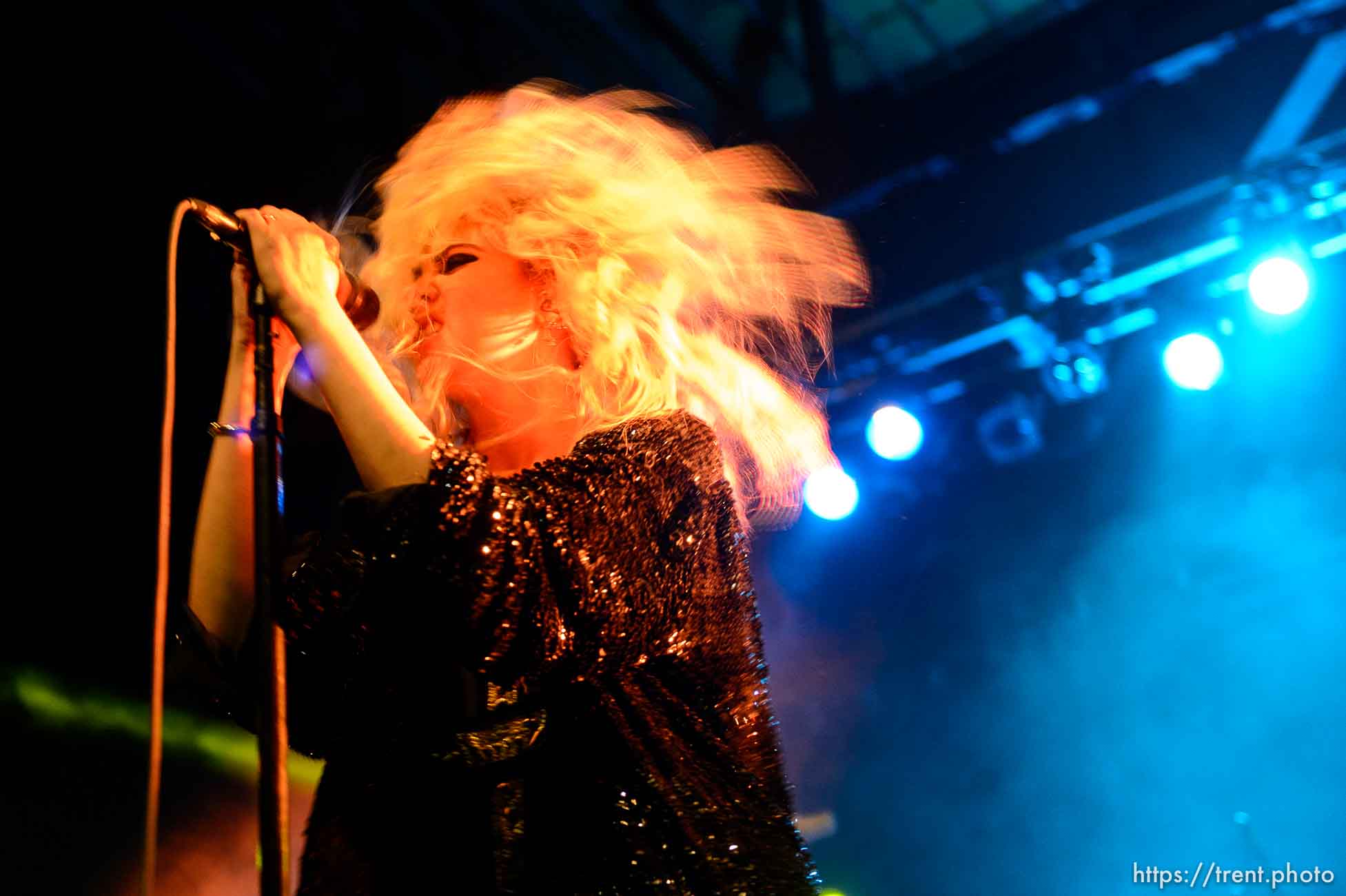 Trent Nelson  |  The Salt Lake Tribune
Singer Taylor Momsen on stage as The Pretty Reckless performs at Saltair, Wednesday June 3, 2015.