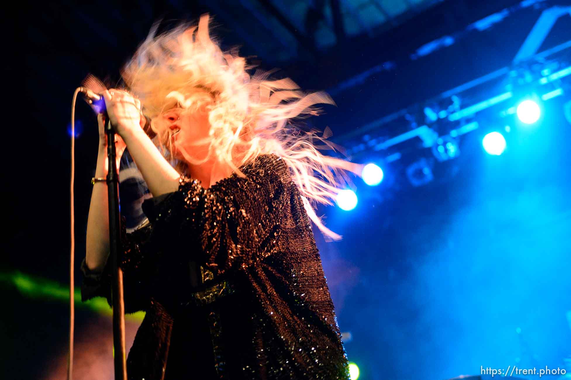 Trent Nelson  |  The Salt Lake Tribune
Singer Taylor Momsen on stage as The Pretty Reckless performs at Saltair, Wednesday June 3, 2015.