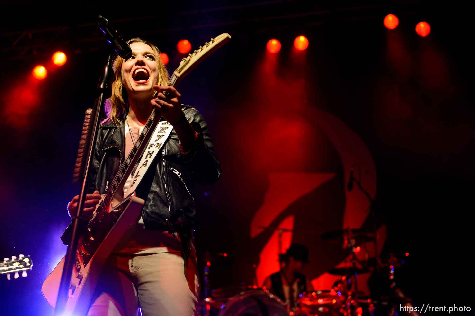 Trent Nelson  |  The Salt Lake Tribune
Lzzy Hale on stage as Halestorm performs at Saltair, Wednesday June 3, 2015.