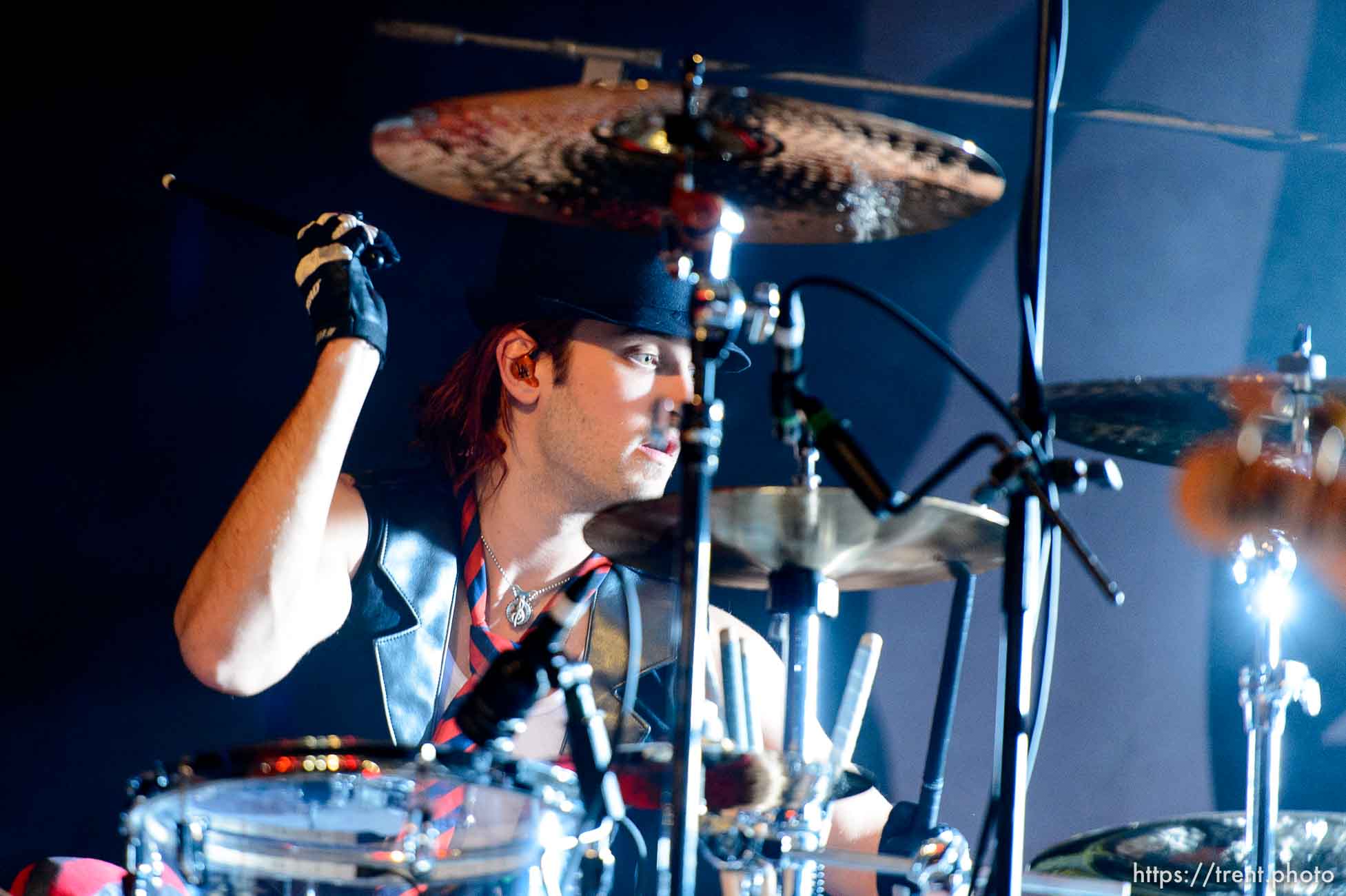 Trent Nelson  |  The Salt Lake Tribune
Drummer Arejay Hale as Halestorm performs at Saltair, Wednesday June 3, 2015.