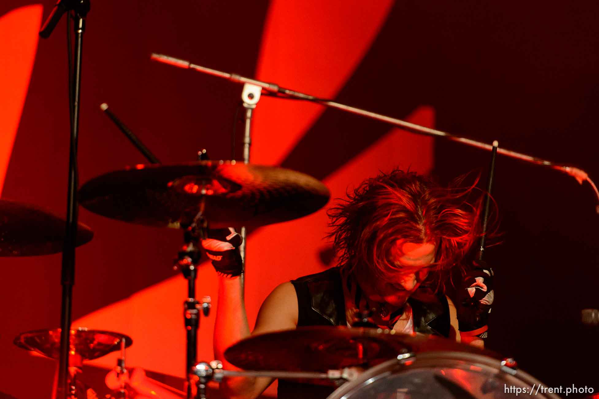 Trent Nelson  |  The Salt Lake Tribune
Drummer Arejay Hale as Halestorm performs at Saltair, Wednesday June 3, 2015.