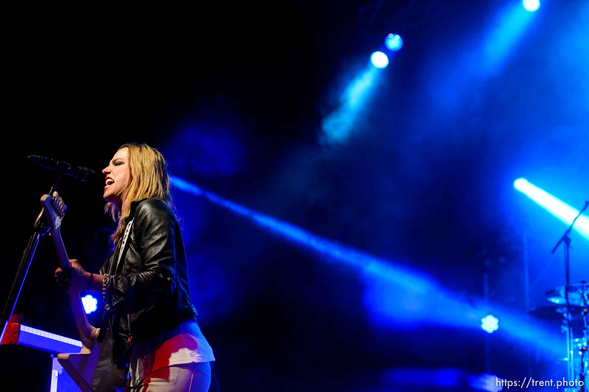 Trent Nelson  |  The Salt Lake Tribune
Lzzy Hale on stage as Halestorm performs at Saltair, Wednesday June 3, 2015.