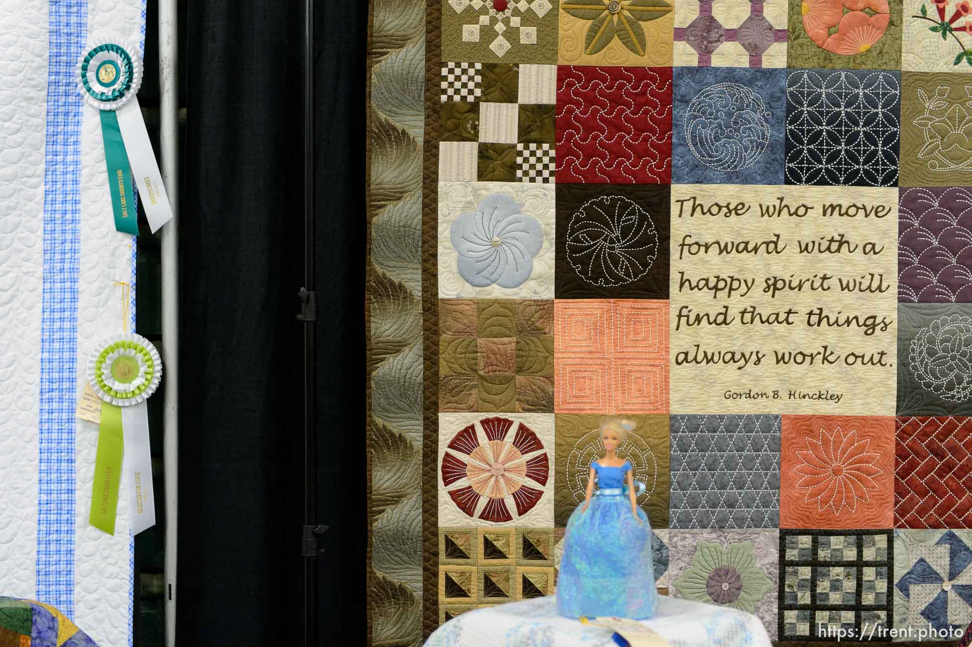 Trent Nelson  |  The Salt Lake Tribune
Quilts on display at the Salt Lake County Fair in South Jordan, Wednesday August 12, 2015. The fair opened Wednesday, celebrating its 79th year with events, rides, exhibitions and activities designed to be “fun for the whole herd.”