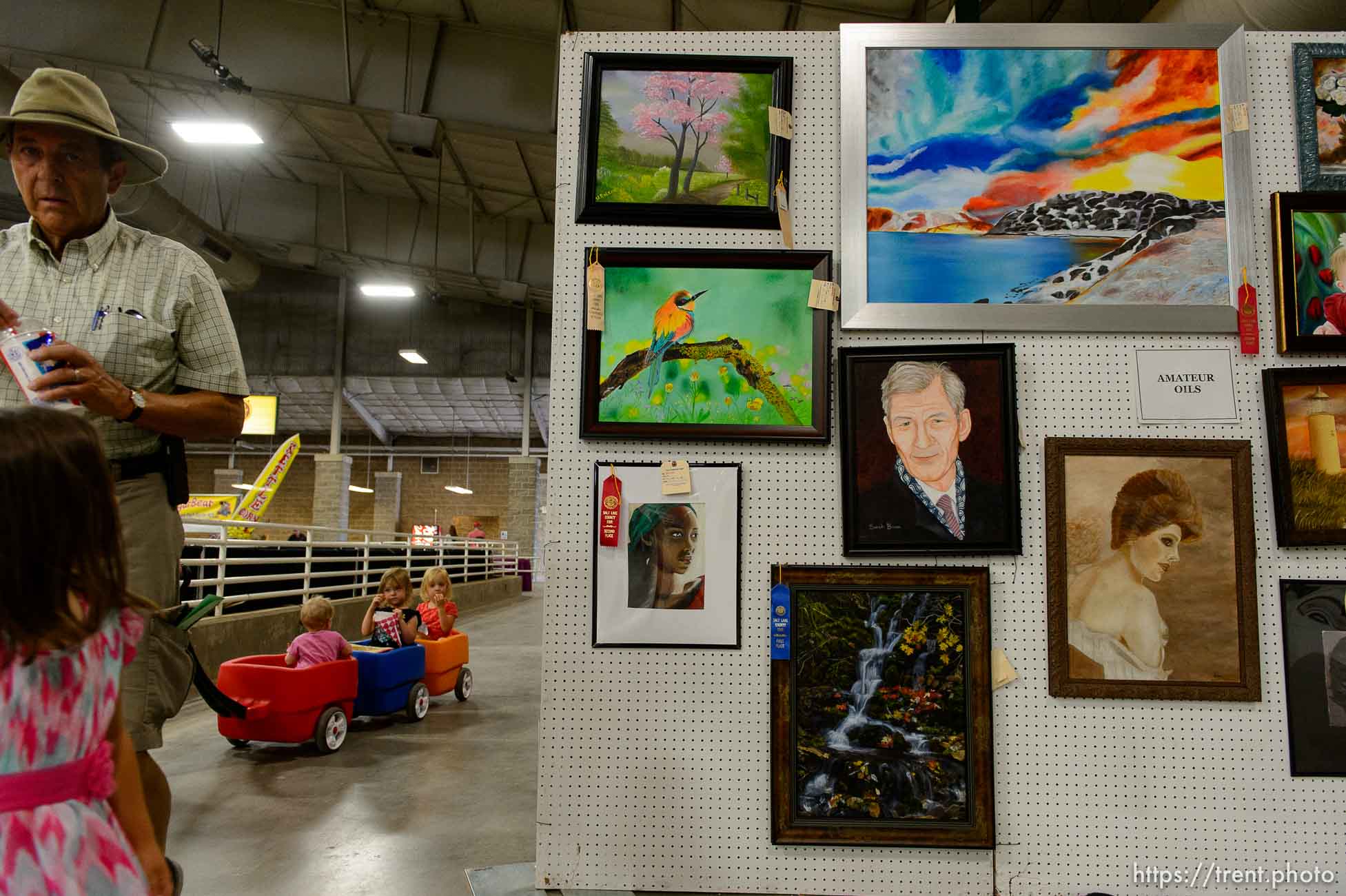 Trent Nelson  |  The Salt Lake Tribune
Fine art on display at the Salt Lake County Fair in South Jordan, Wednesday August 12, 2015. The fair opened Wednesday, celebrating its 79th year with events, rides, exhibitions and activities designed to be “fun for the whole herd.”