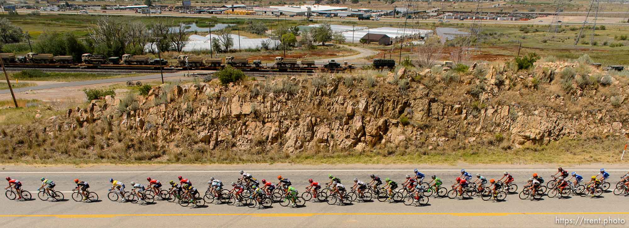 Trent Nelson  |  The Salt Lake Tribune
The peloton enters Weber County at Rocky Point during the Tour of Utah's second stage, Tuesday August 4, 2015.