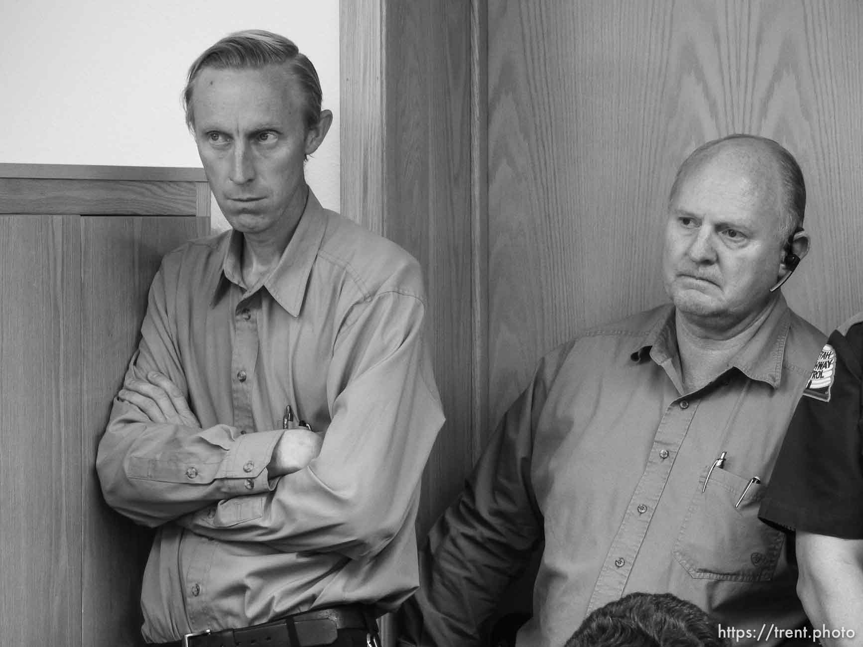 Trent Nelson  |  The Salt Lake Tribune
Flash flood press conference at Colorado City Hall, Tuesday September 15, 2015.
Eight people had died and five remained missing Tuesday morning, the day after an SUV and a van were washed off a road during a flash flood in this polygamous Utah-Arizona border community. joseph allred.