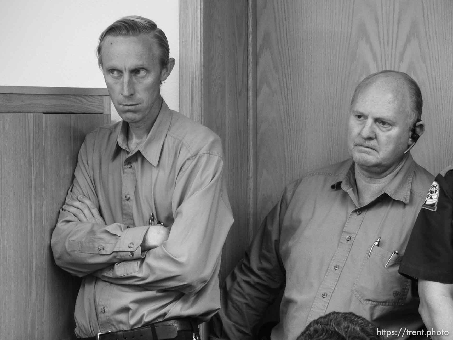 Trent Nelson  |  The Salt Lake Tribune
Flash flood press conference at Colorado City Hall, Tuesday September 15, 2015.
Eight people had died and five remained missing Tuesday morning, the day after an SUV and a van were washed off a road during a flash flood in this polygamous Utah-Arizona border community. joseph allred.