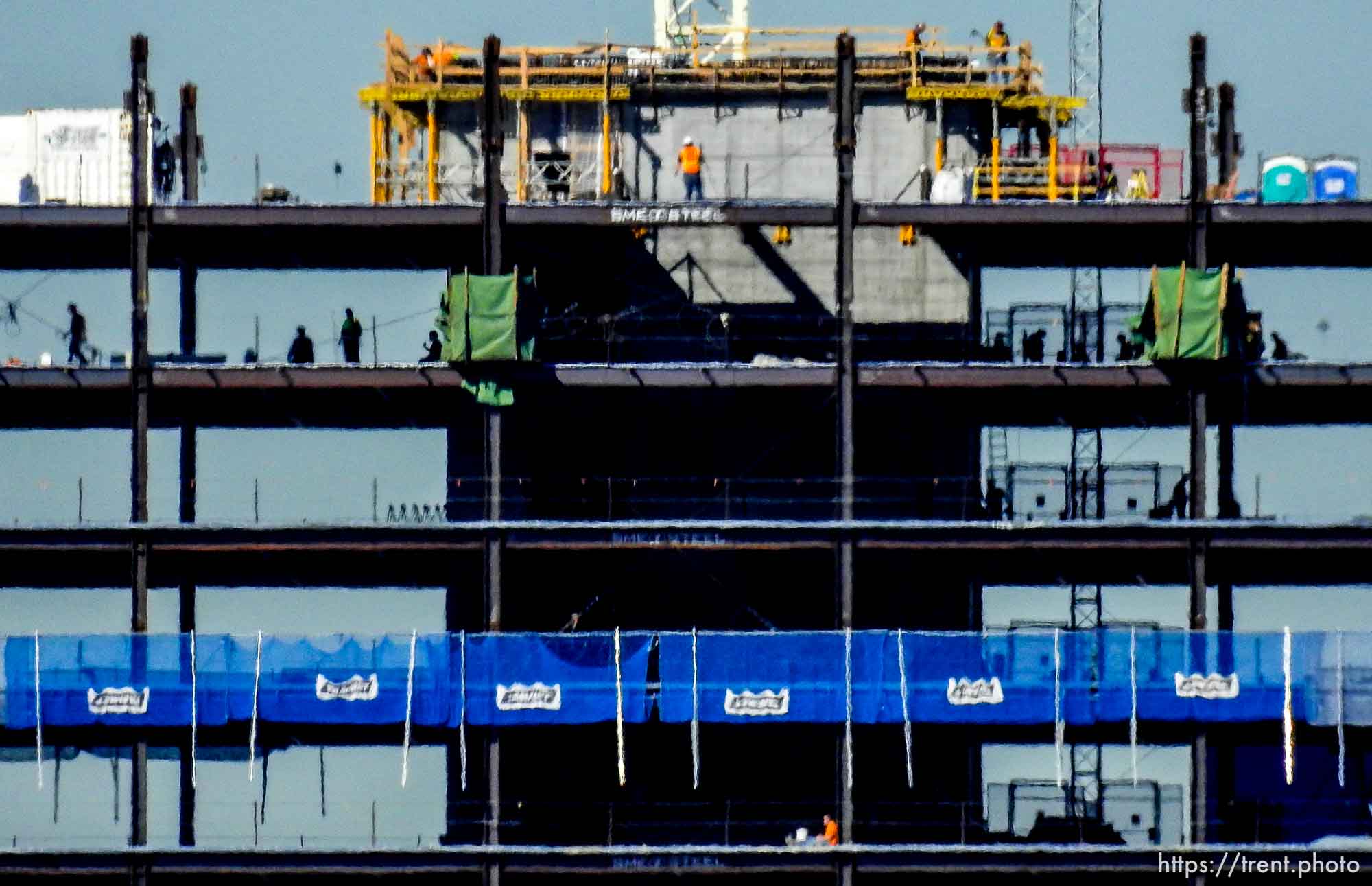 Trent Nelson  |  The Salt Lake Tribune
Workers on the job building 111 Main, a new high-rise in Salt Lake City, Tuesday September 22, 2015.