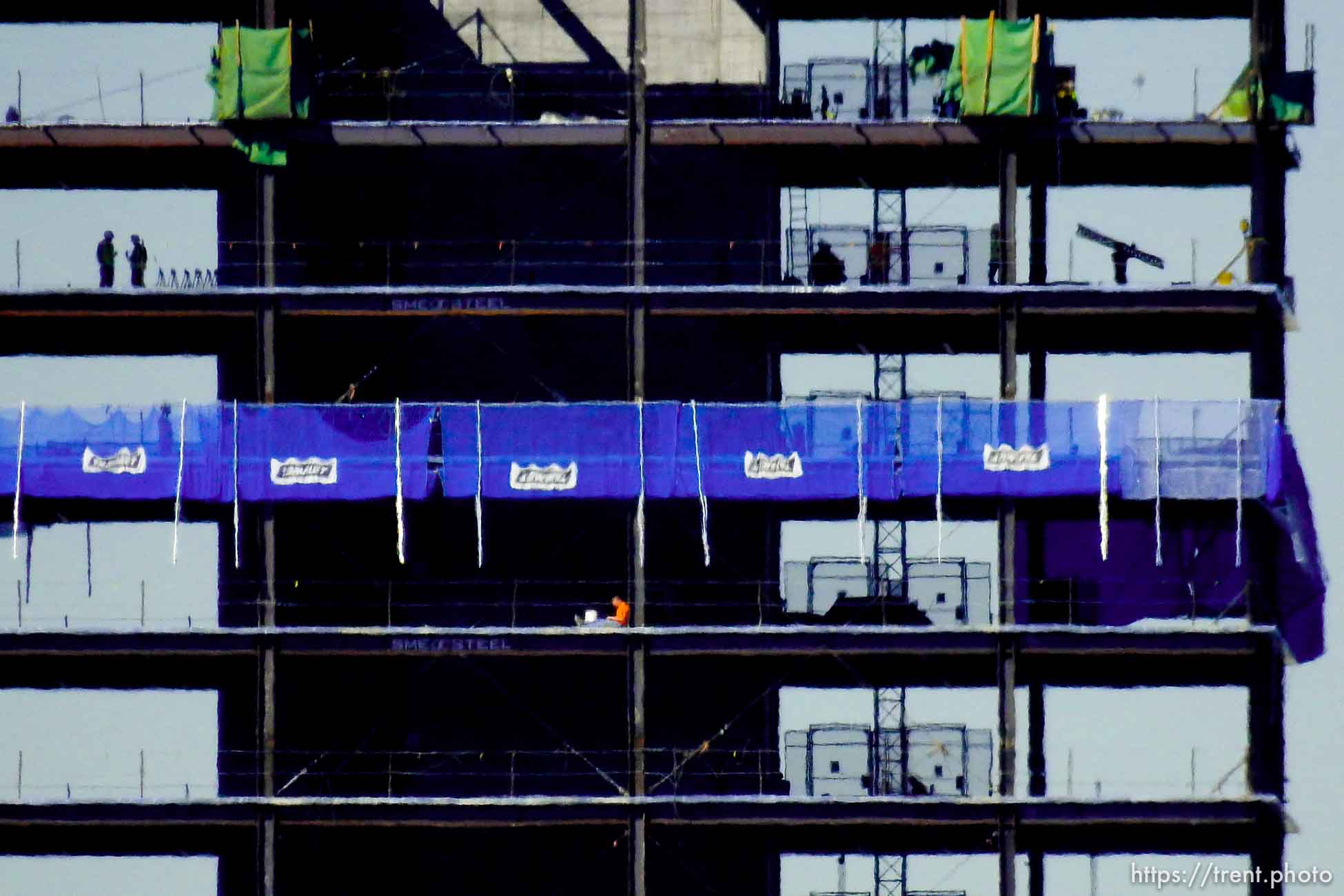 Trent Nelson  |  The Salt Lake Tribune
Workers on the job building 111 Main, a new high-rise in Salt Lake City, Tuesday September 22, 2015.