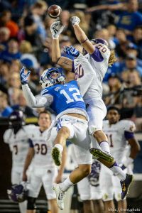 Trent Nelson  |  The Salt Lake Tribune
Brigham Young Cougars defensive back Kai Nacua (12) tries to defend a pass to East Carolina Pirates tight end Bryce Williams (80) as BYU hosts East Carolina, college football at LaVell Edwards Stadium in Provo, Saturday October 10, 2015.