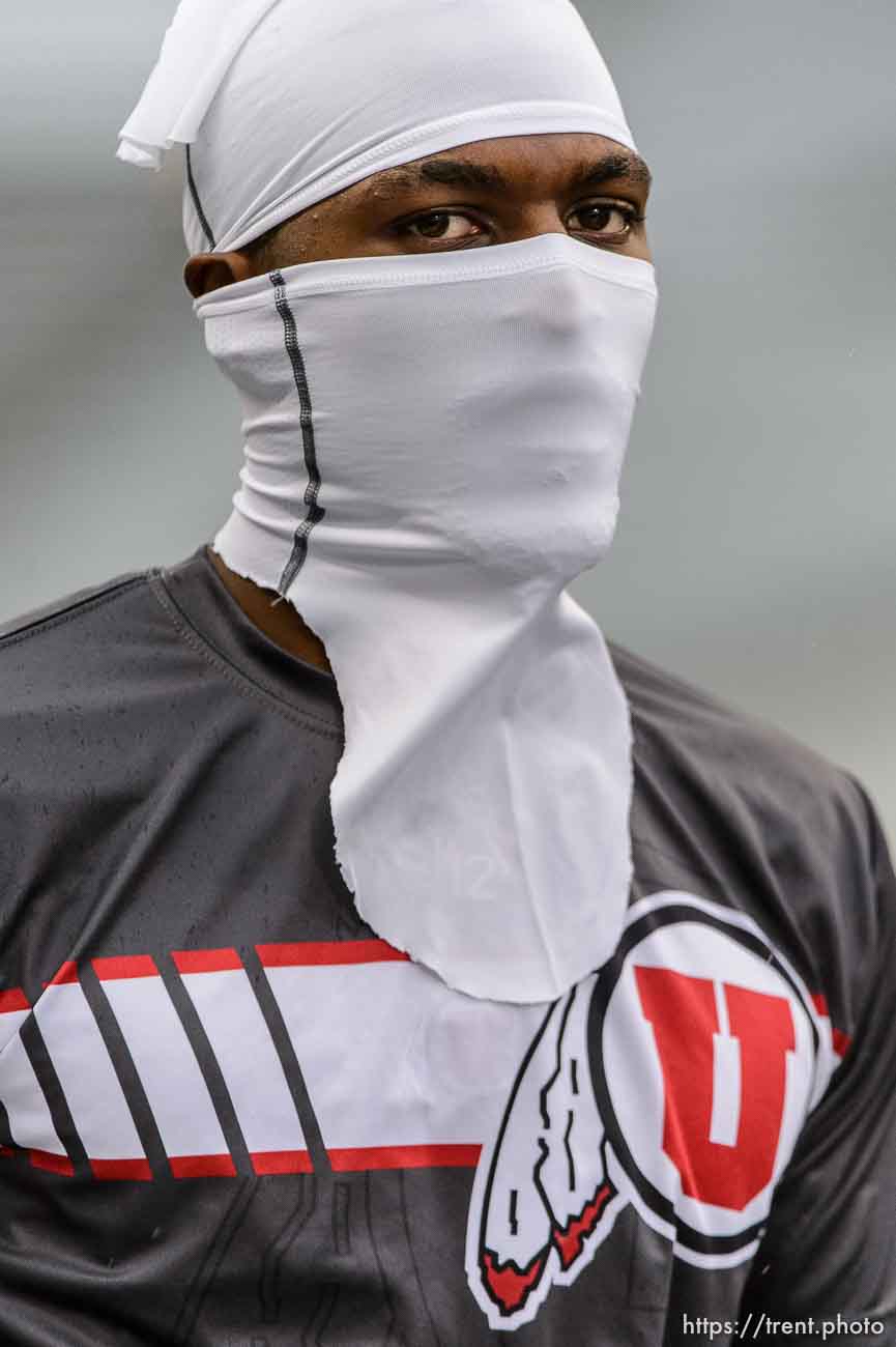 Trent Nelson  |  The Salt Lake Tribune
Utah's Tyrone Smith warms up as the University of Utah prepares to face the University of Washington, NCAA football at Husky Stadium in Seattle, Saturday November 7, 2015.