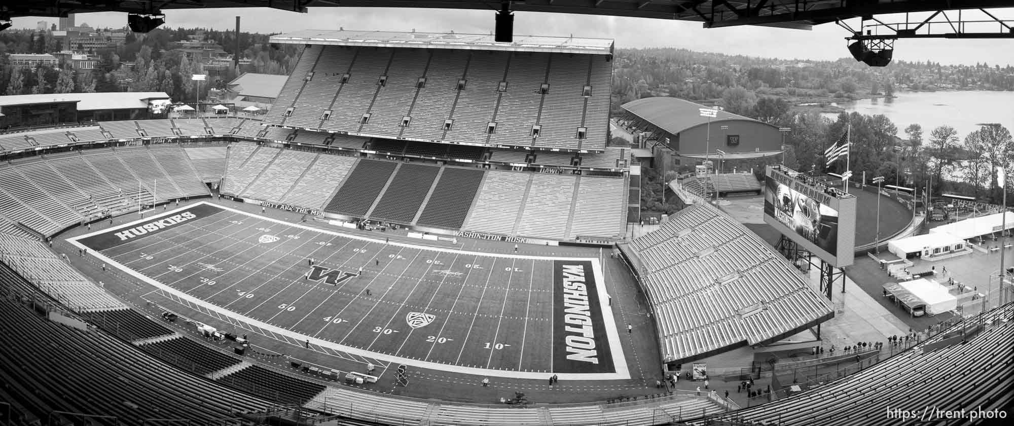 Trent Nelson  |  The Salt Lake Tribune
view from press box as the University of Utah faces the University of Washington, NCAA football at Husky Stadium in Seattle, Saturday November 7, 2015.