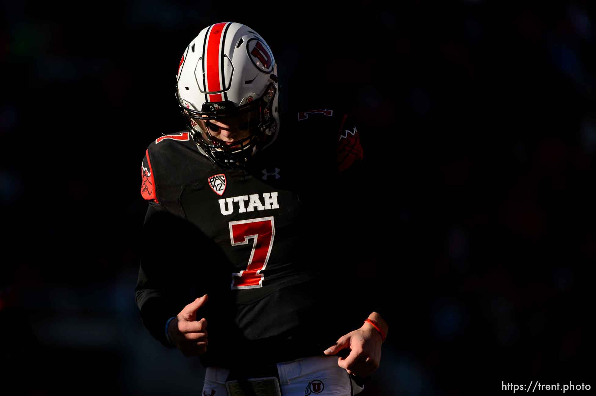 Trent Nelson  |  The Salt Lake Tribune
Utah Utes quarterback Travis Wilson (7) leaves the field at halftime as the University of Utah hosts UCLA, NCAA football at Rice-Eccles Stadium in Salt Lake City, Saturday November 21, 2015.