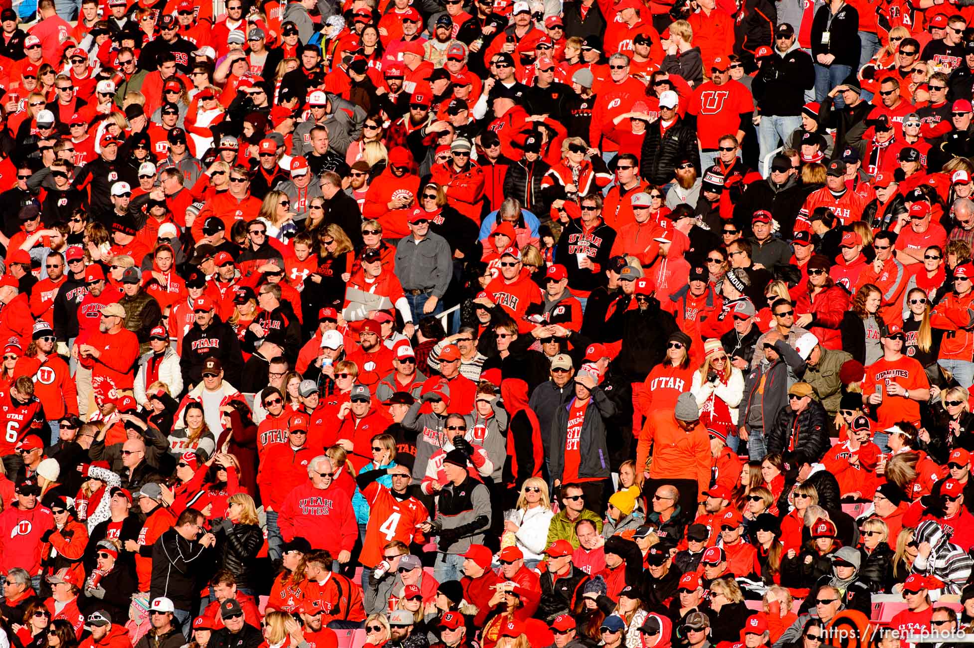 Trent Nelson  |  The Salt Lake Tribune
fans, as the University of Utah hosts UCLA, NCAA football at Rice-Eccles Stadium in Salt Lake City, Saturday November 21, 2015.