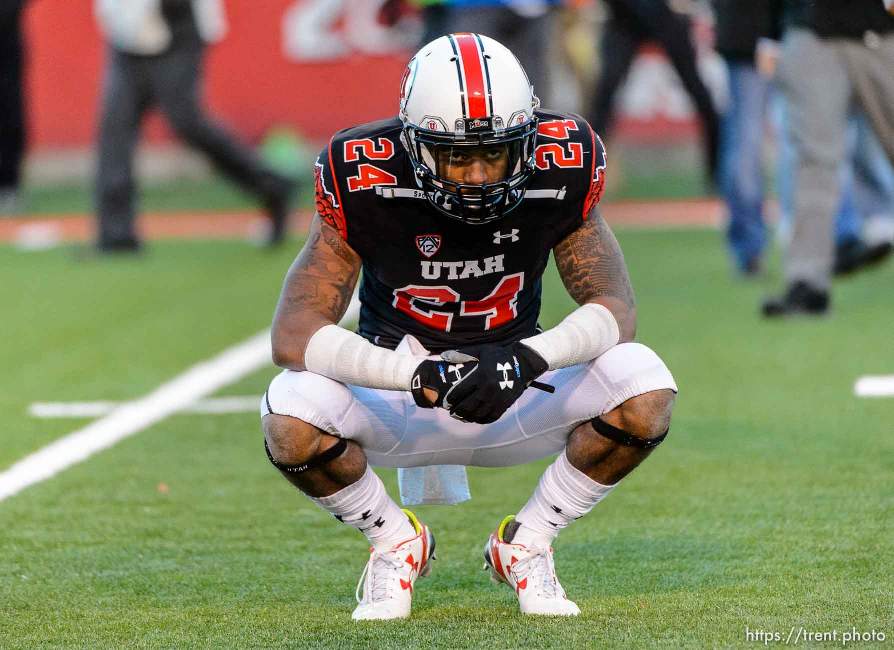 Trent Nelson  |  The Salt Lake Tribune
Utah Utes wide receiver Kenric Young (24) reacts to the loss as the University of Utah falls to UCLA 17-9, NCAA football at Rice-Eccles Stadium in Salt Lake City, Saturday November 21, 2015.