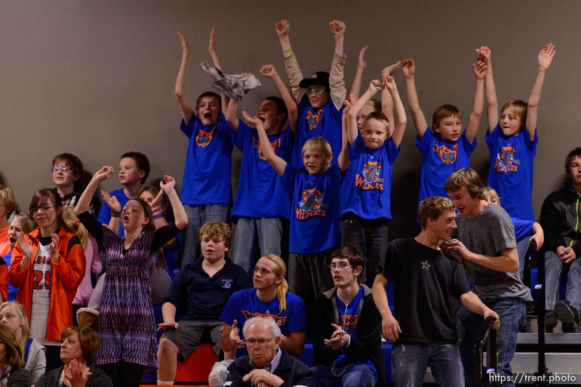 Trent Nelson  |  The Salt Lake Tribune
Water Canyon School fans cheer on their team during the first high school basketball game in the school's gym, which used to be the FLDS bishop's storehouse, in Hildale, Wednesday December 2, 2015.