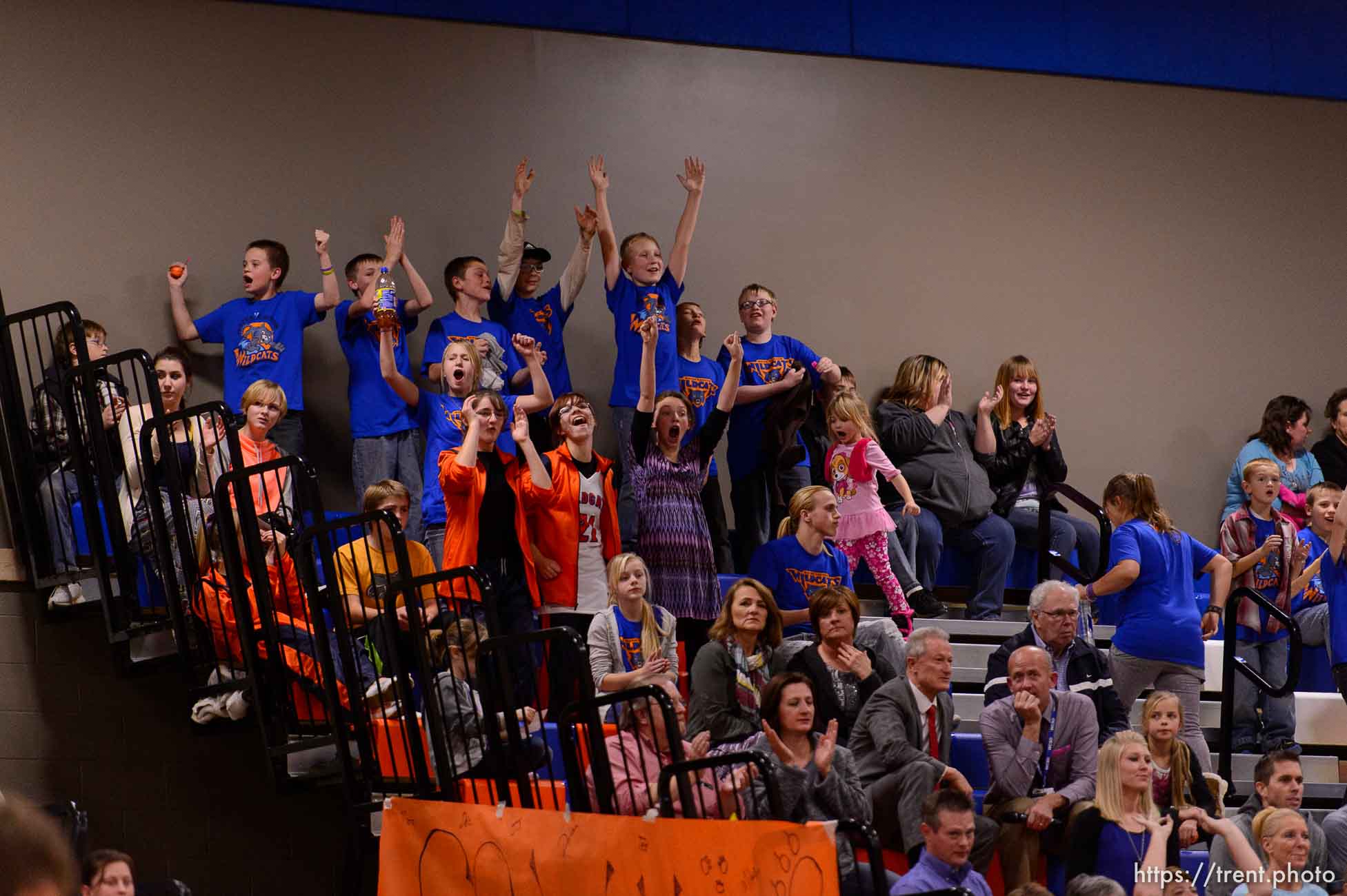 Trent Nelson  |  The Salt Lake Tribune
Water Canyon School fans cheer on their team during the first high school basketball game in the school's gym, which used to be the FLDS bishop's storehouse, in Hildale, Wednesday December 2, 2015.