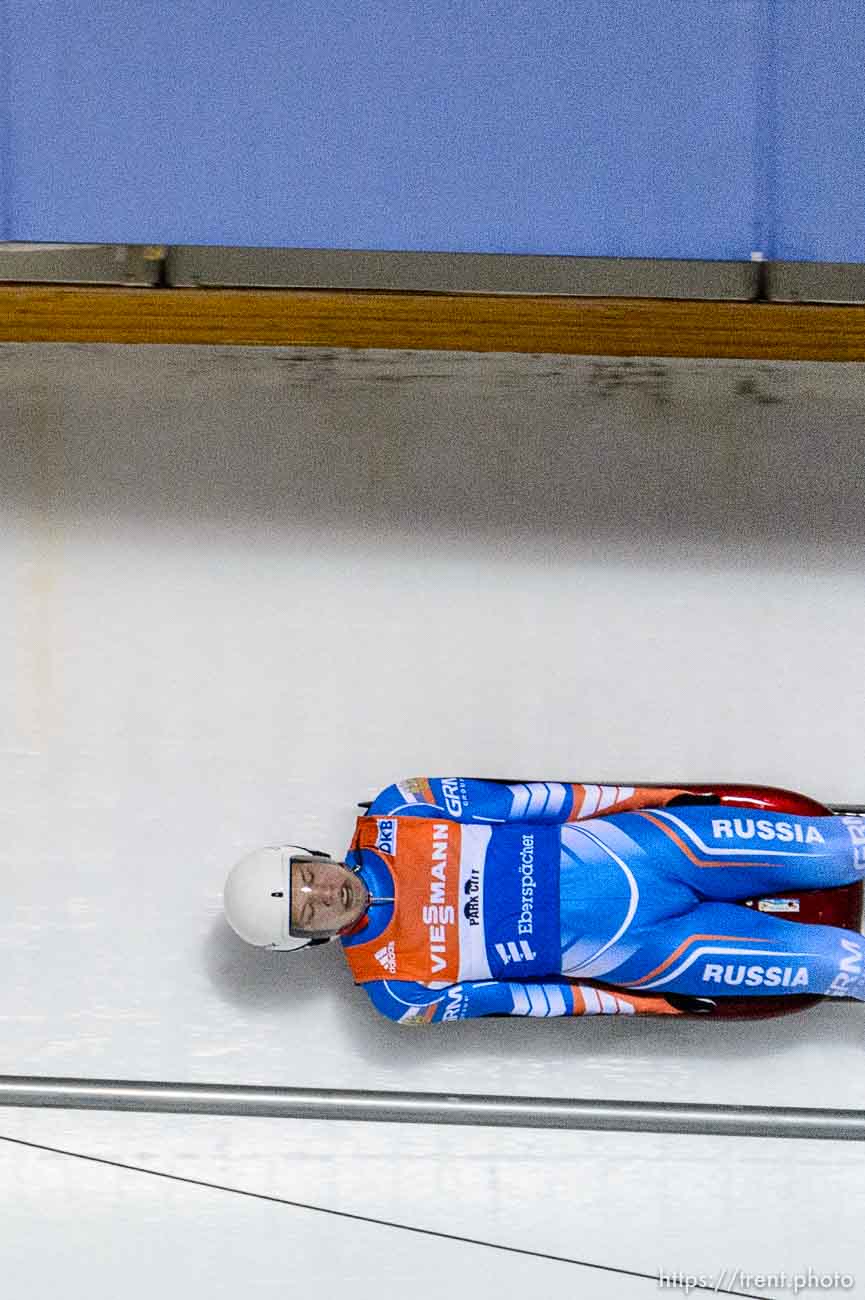 Trent Nelson  |  The Salt Lake Tribune
Roman Repilov (Russia) competes in the Viessmann Luge World Cup at the Utah Olympic Park, Saturday December 12, 2015.