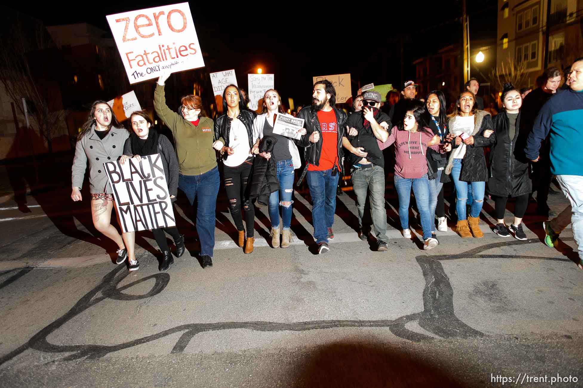 Trent Nelson  |  The Salt Lake Tribune
Protesters will gather at the Wallace Bennett Federal Building and march to the Public Safety Building to protest the police shooting of 17-year-old Abdi Mohamed on Saturday night, Monday February 29, 2016.