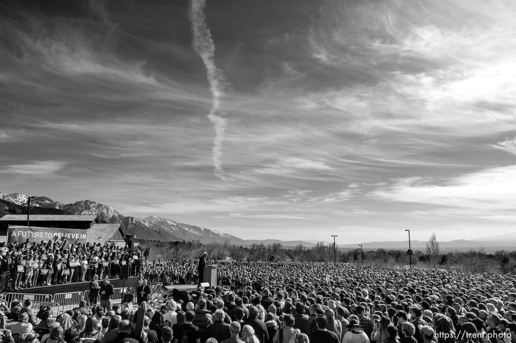 Trent Nelson  |  The Salt Lake Tribune
Democratic presidential candidate Bernie Sanders speaks at This is the Place Heritage Park in Salt Lake City, Friday March 18, 2016.