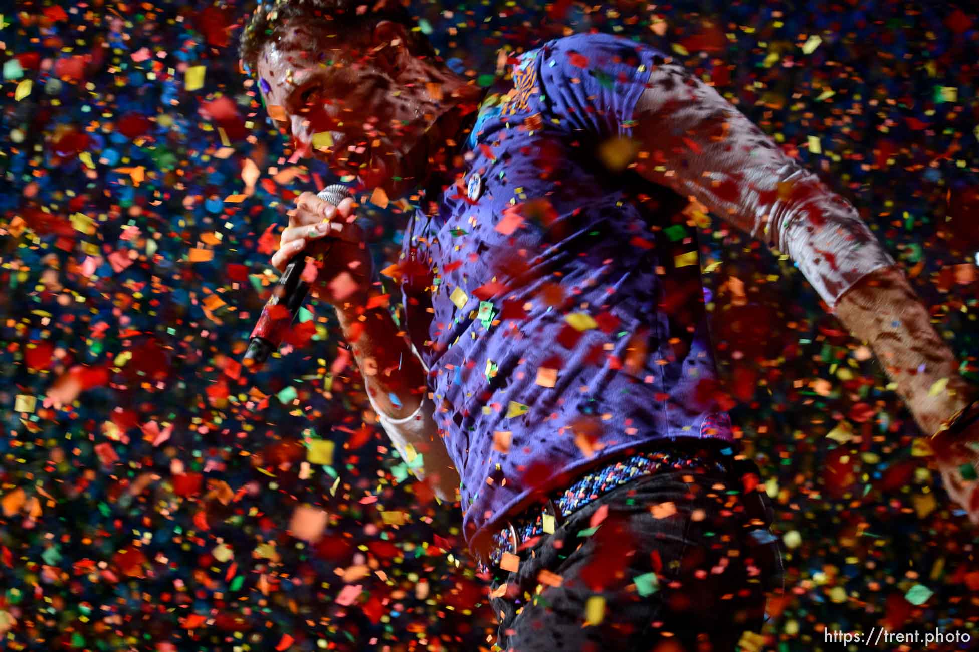 Trent Nelson  |  The Salt Lake Tribune
Coldplay performs at Vivint Smart Home Arena, Wednesday August 31, 2016.