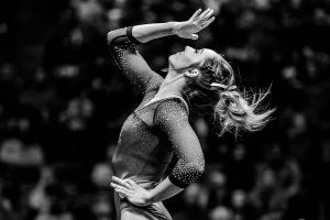 Trent Nelson  |  The Salt Lake Tribune
MyKayla Skinner performs her floor routine as the University of Utah hosts Michigan, NCAA gymnastics at the Huntsman Center in Salt Lake City, Saturday January 7, 2017.