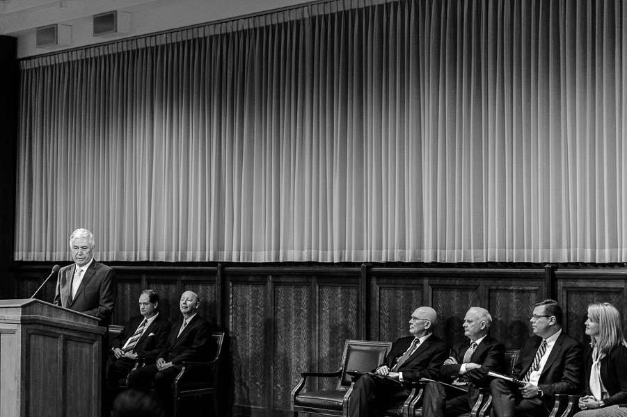 Trent Nelson  |  The Salt Lake Tribune
Dieter F. Uchtdorf, second counselor in the First Presidency of the LDS Church, announces the church's new education program BYU Pathway Worldwide, at a news conference in Salt Lake City, Tuesday February 7, 2017.