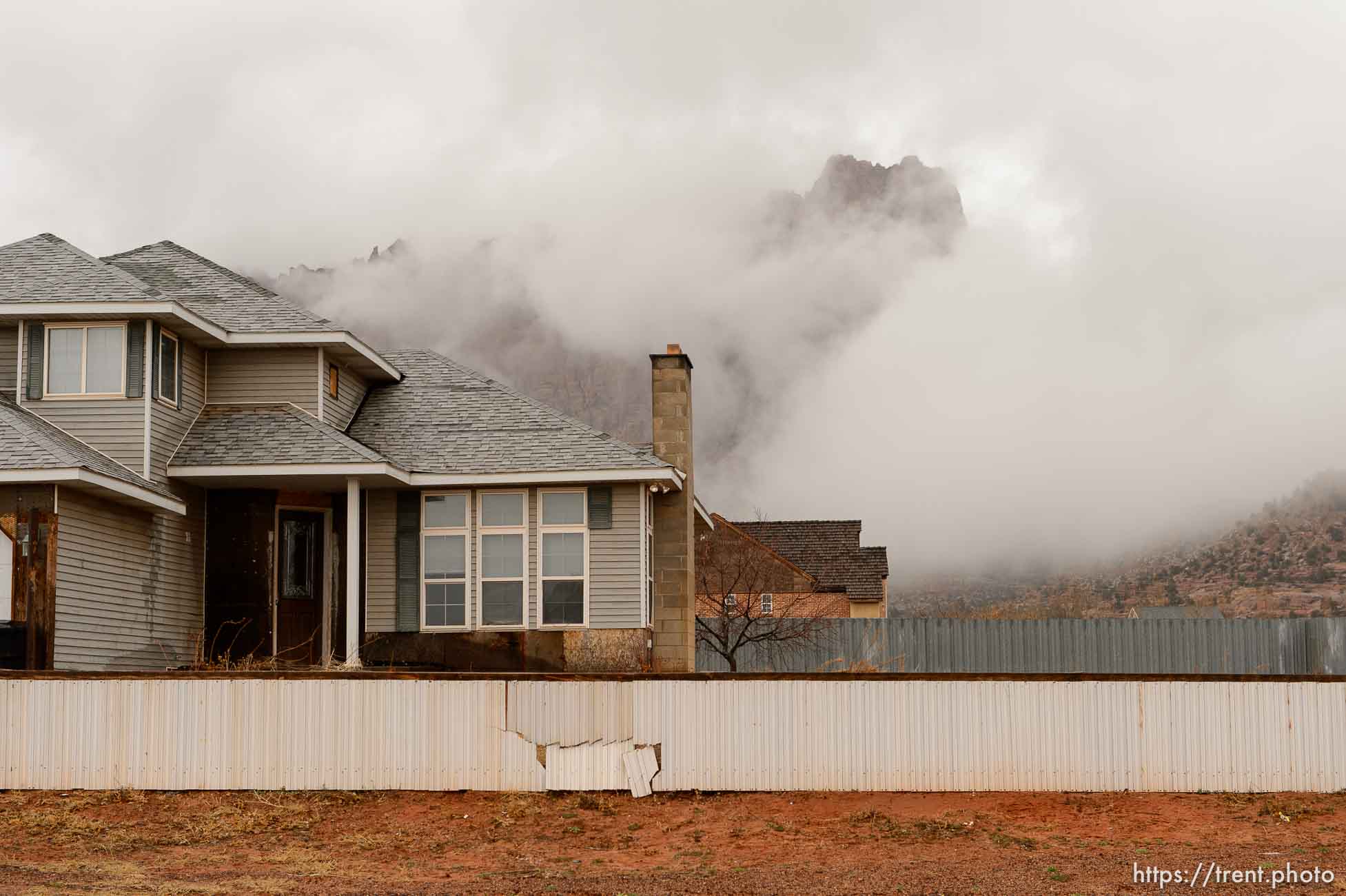 Trent Nelson  |  The Salt Lake Tribune
fog and vermillion cliffs in Hildale, Saturday February 11, 2017.