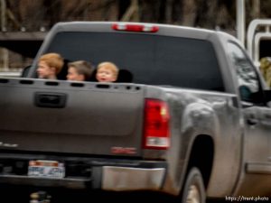 Trent Nelson  |  The Salt Lake Tribune
kids in the back of a truck, Hildale, Saturday February 11, 2017.