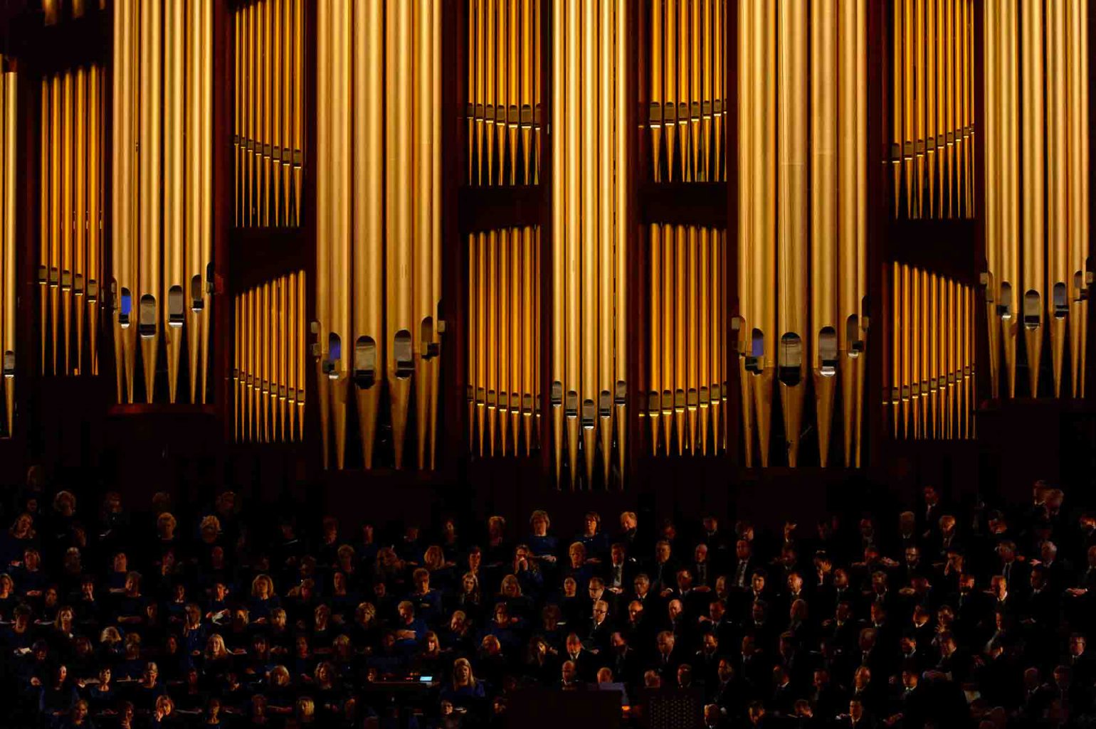 Trent Nelson  |  The Salt Lake Tribune
Mormon Tabernacle Choir during the morning session of the 187th Annual General Conference at the Conference Center in Salt Lake City, Sunday April 2, 2017.