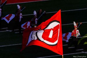 (Trent Nelson | The Salt Lake Tribune)  The Marching Utes on the field as the University of Utah hosts Washington State, NCAA football in Salt Lake City, Saturday November 11, 2017.