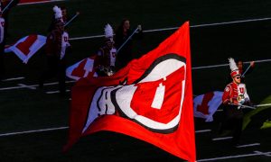 (Trent Nelson | The Salt Lake Tribune)  The Marching Utes on the field as the University of Utah hosts Washington State, NCAA football in Salt Lake City, Saturday November 11, 2017.