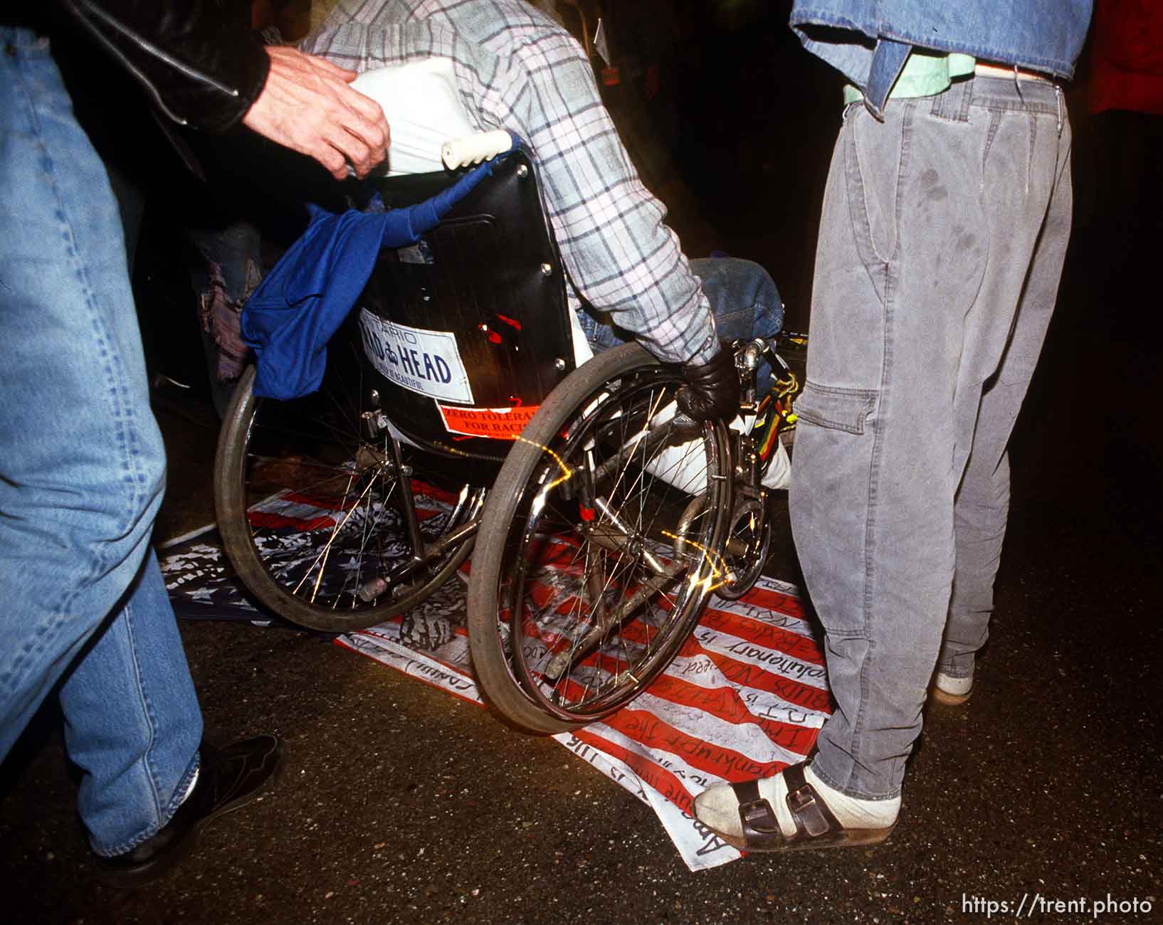 Desecration of U.S. flag at Anti war Gulf War protests.