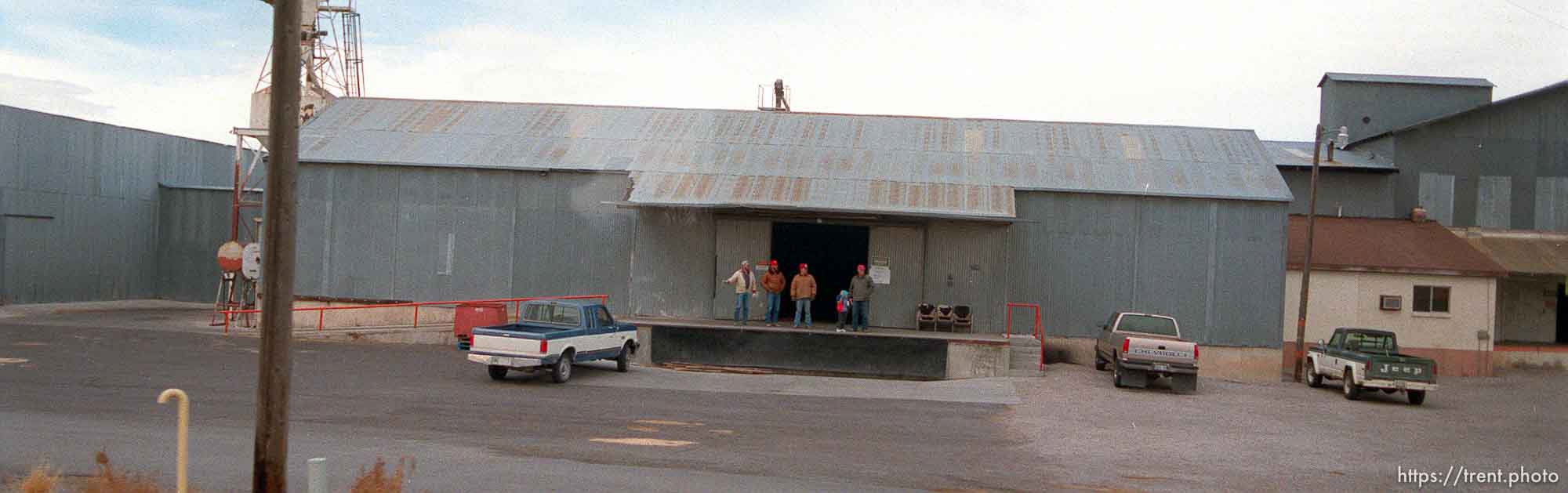 Workers watch the Governor's Centennial Train