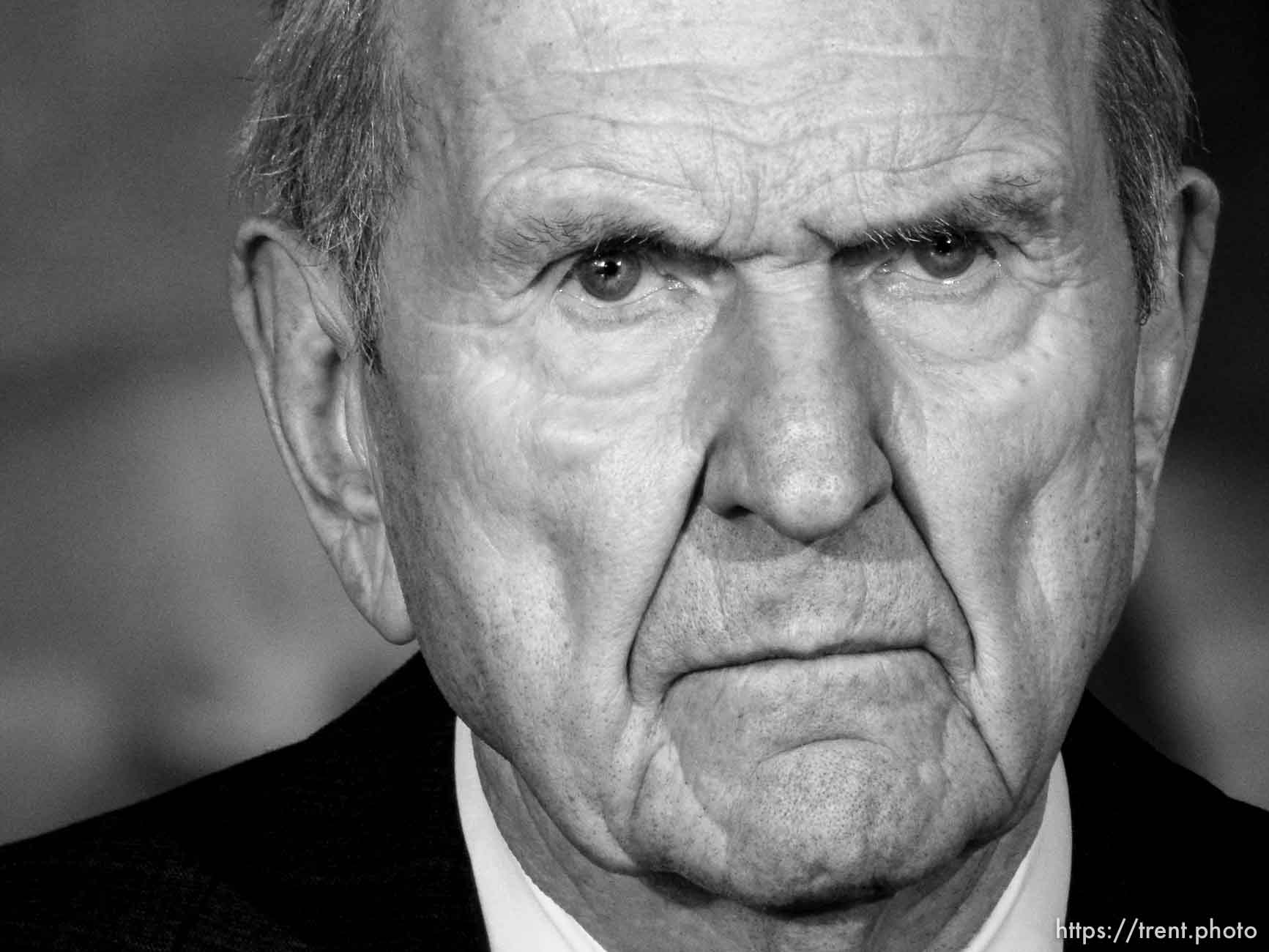 (Trent Nelson | The Salt Lake Tribune)  Russell M. Nelson addresses members of the media at a news conference in the lobby of the Church Office Building in Salt Lake City, Tuesday January 16, 2018. Nelson was named the 17th president of the nearly 16 million-member Church of Jesus Christ of Latter-day Saints.