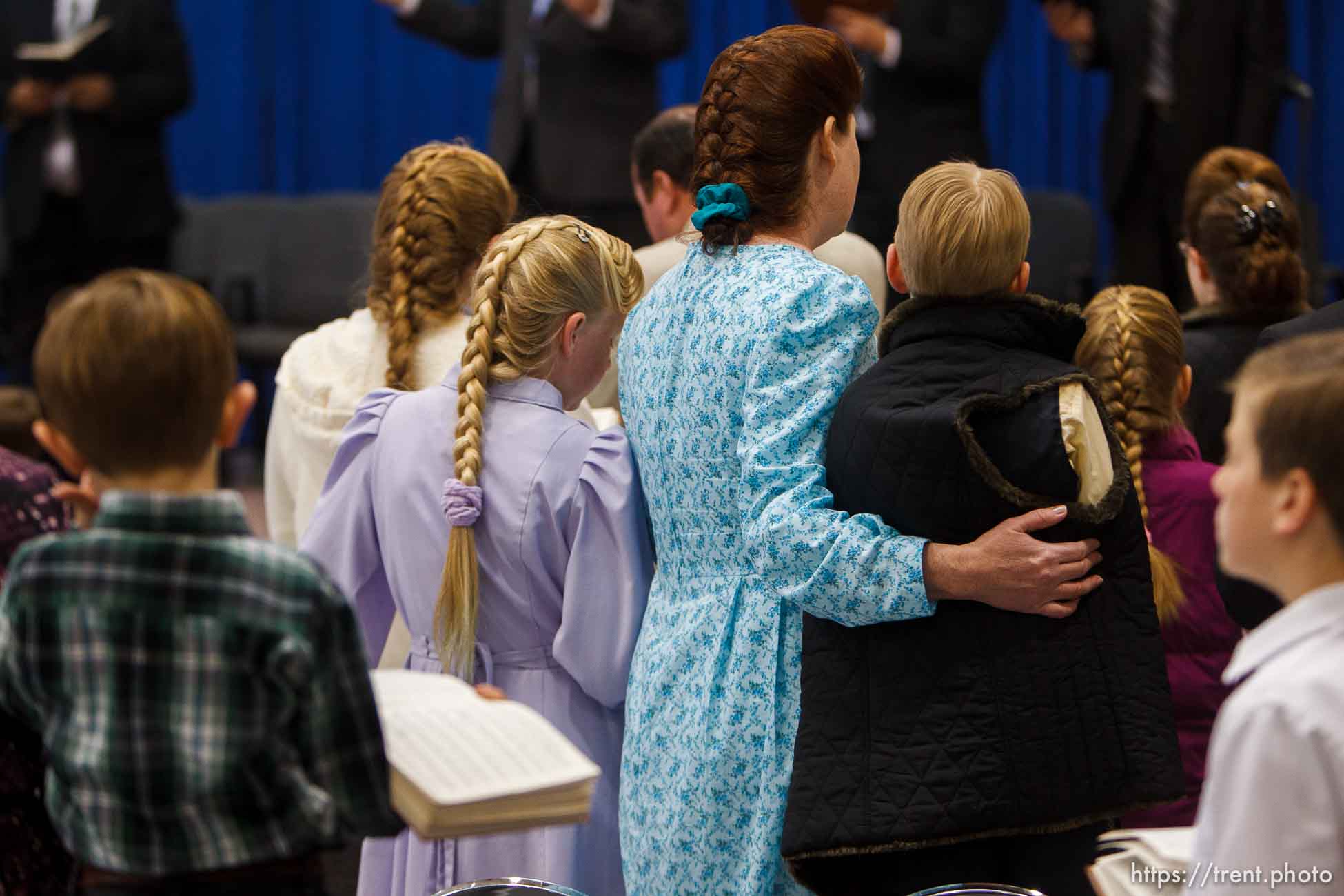 Trent Nelson  |  The Salt Lake Tribune
Worshippers sing a hymn during a church service of ex-FLDS members Sunday, February 17, 2013 in Hildale.