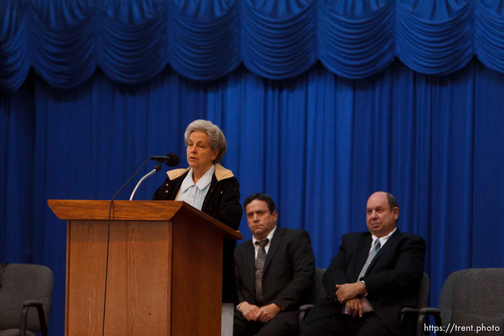 Trent Nelson  |  The Salt Lake Tribune
Janice Knudson recounts a story during a church service of ex-FLDS members Sunday, February 17, 2013 in Hildale.