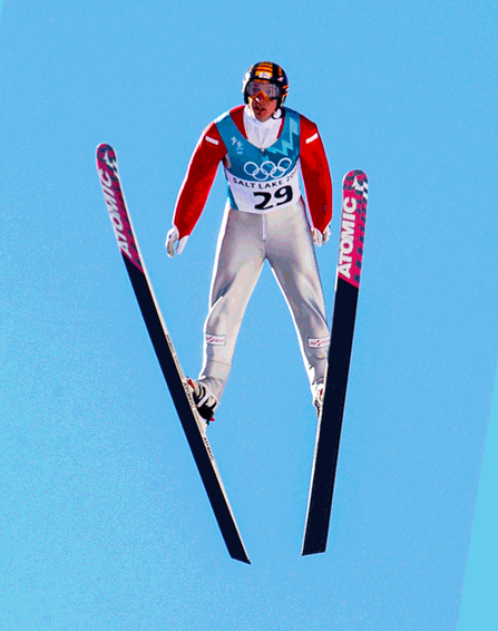 Nordic Combined K90 Ski Jump Animated