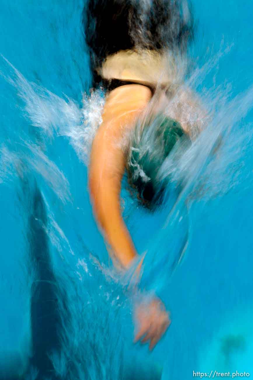 Trent Nelson  |  The Salt Lake Tribune
Snow Canyon High School's Mackenzie Ottesen swimming in the Women's 500 Yard Freestyle at the Utah State 4A Swimming Championships at BYU in Provo, Utah, Saturday, February 5, 2011.