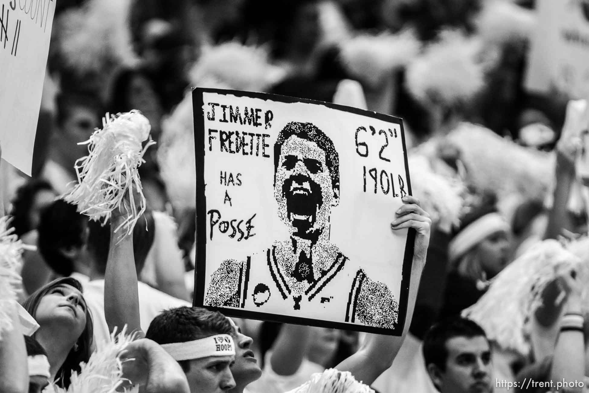 Trent Nelson  |  The Salt Lake Tribune
 in the second half at BYU vs. Utah, college basketball in Provo, Utah, Saturday, February 12, 2011. BYU won 72-59. jimmer fredette has a posse