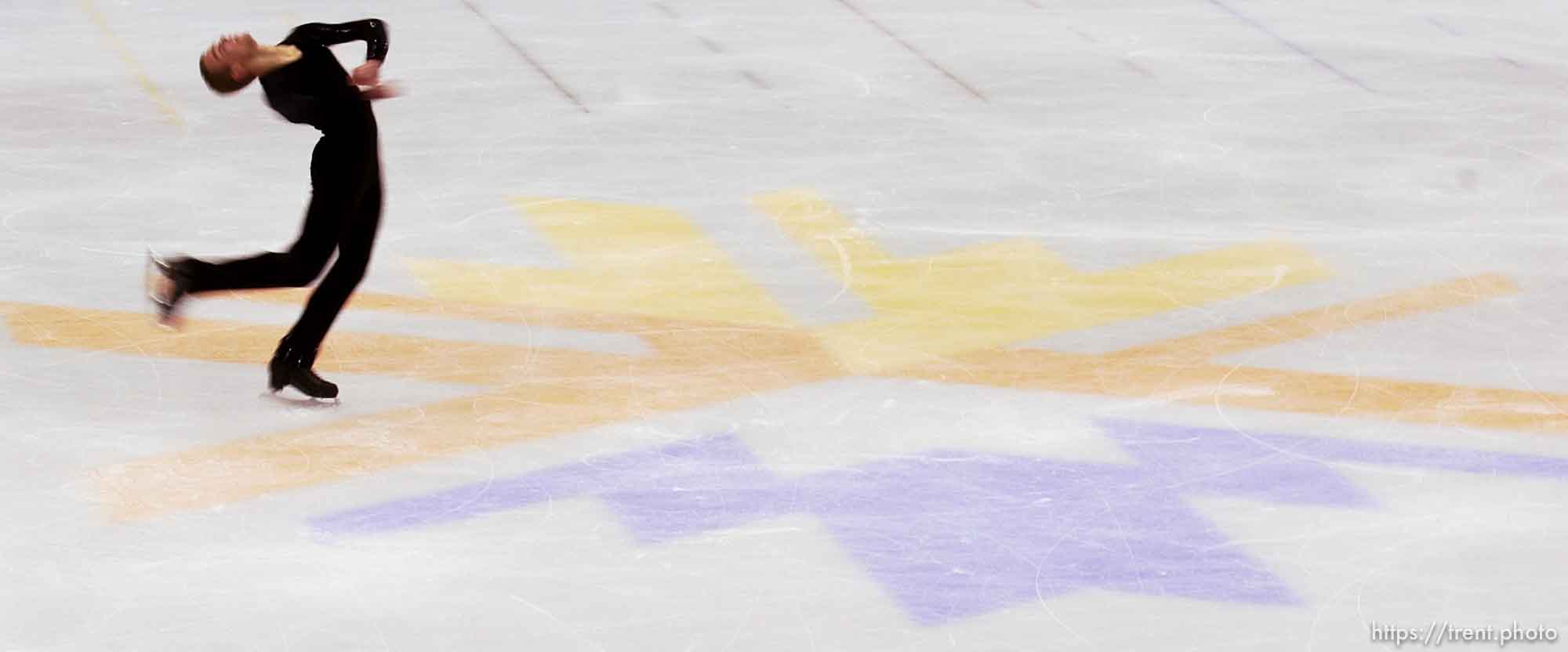 8. Belgium's Kevin van der Perren in the Men's Free Skating Finals competition Thursday evening at the Salt Lake Ice Center, 2002 Olympic Winter Games.
 02.14.2002, 7:03:16 PM