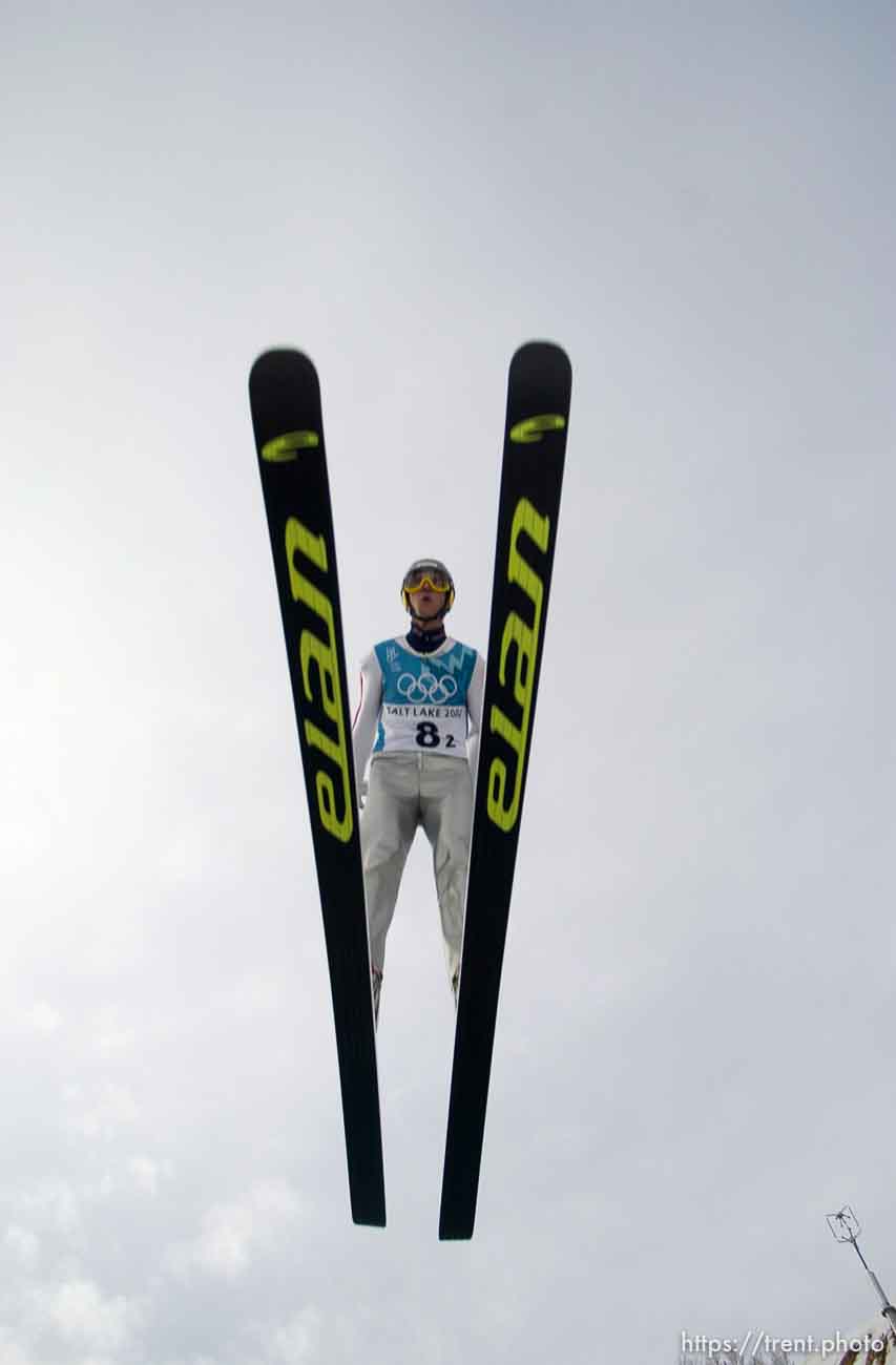 Men's Ski Jumping K120 Team competition Monday morning at the Utah Olympic Park, 2002 Olympic Winter Games.; 02.18.2002, 9:52:51 AM