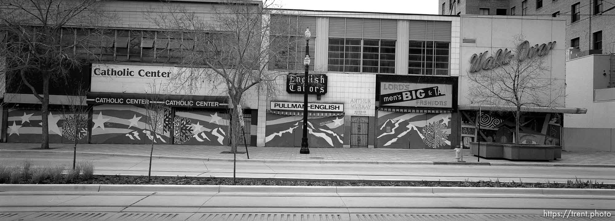 Closed shops along Main Street.