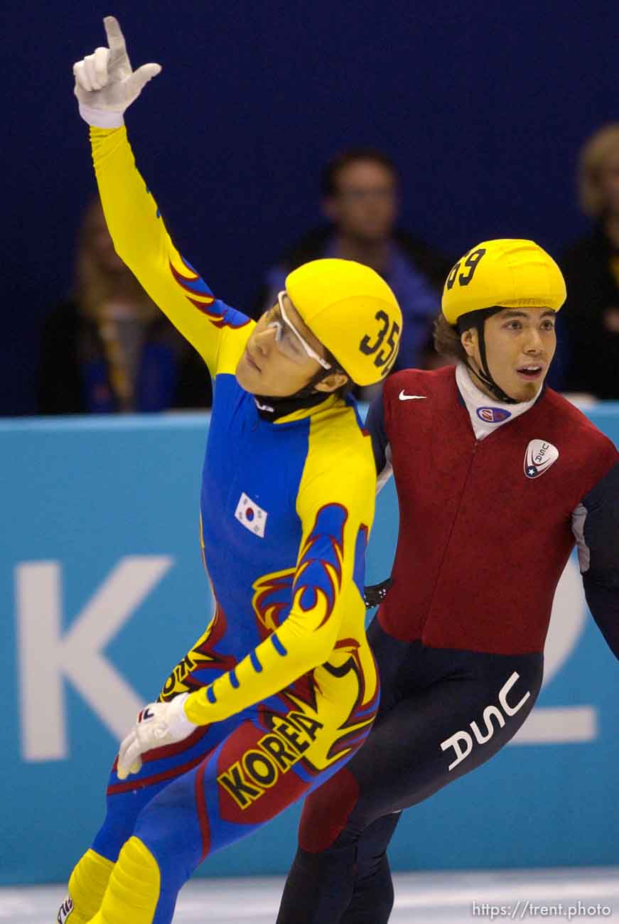 Men's 1500m Final, Wednesday evening at the Salt Lake Ice Center, 2002 Olympic Winter Games.
 02.20.2002, 8:45:55 PM