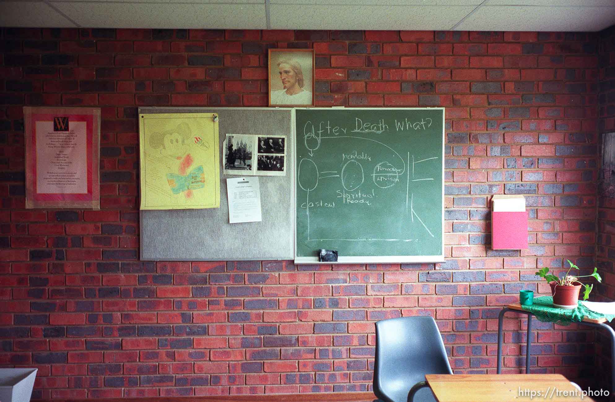 Classroom in the Dobsonville LDS chapel.