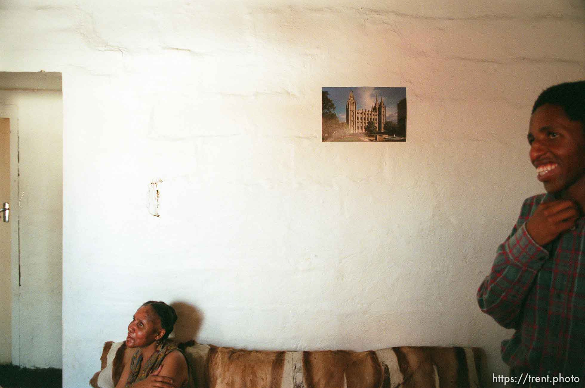 Mildred Mvula and Asher Mvula in their home.