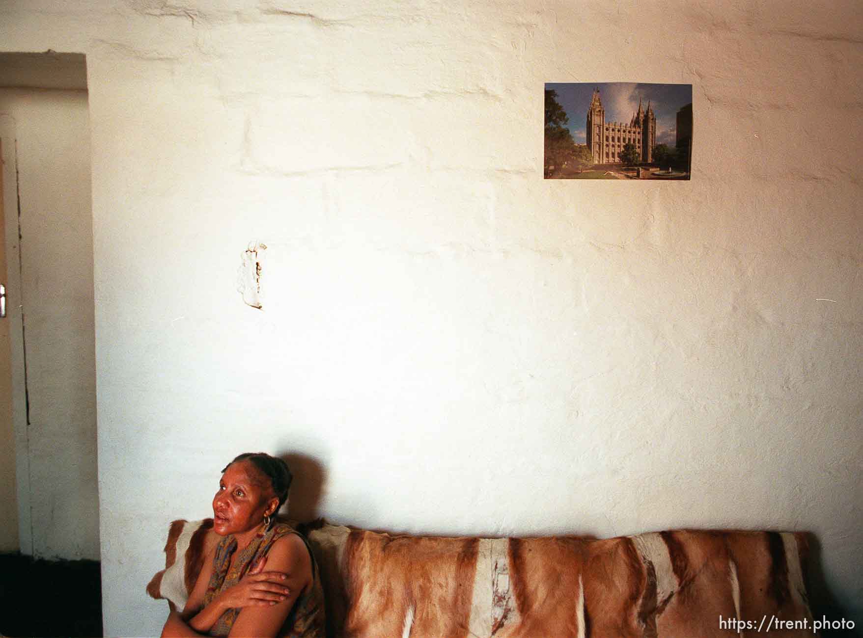 Mildred Mvula in her home.