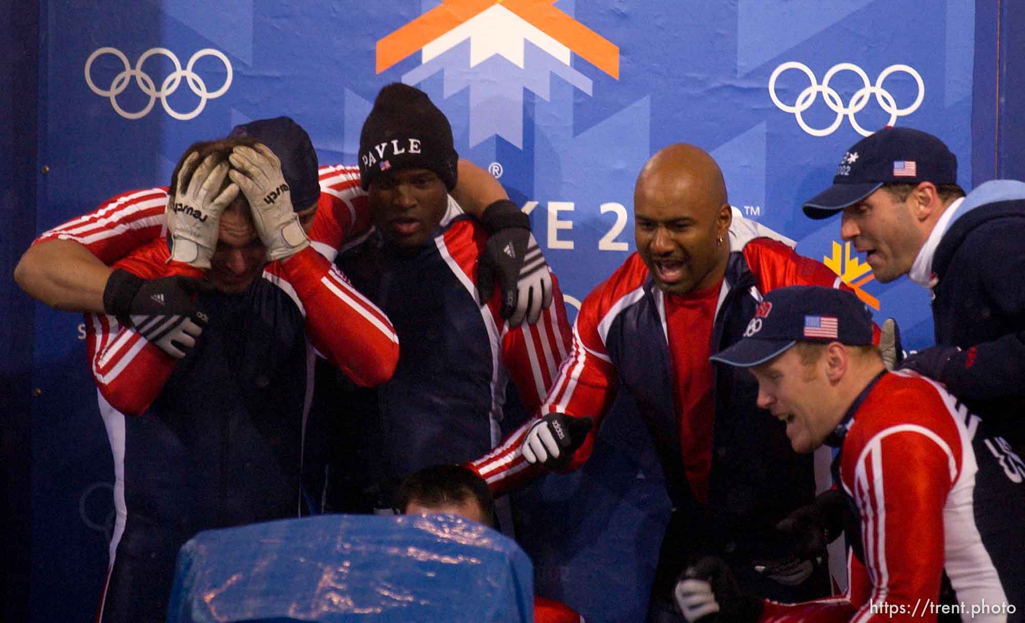 Four-Man Bobsled competition, Saturday afternoon at the Utah Olympic Park, 2002 Olympic Winter Games.; 02.23.2002, 5:50:55 PM